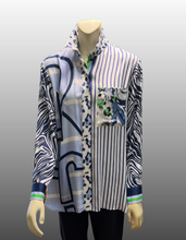 Load image into Gallery viewer, SE - JUST WHITE   Blue Harmony Blouse
