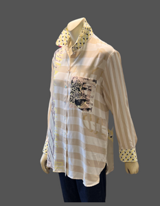 JUST WHITE  Yellow Abstract Blouse