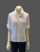 Load image into Gallery viewer, JUST WHITE  Ribbon Style Long/Short Sleeves Blouse
