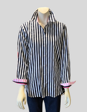 Load image into Gallery viewer, JUST WHITE  Blue Striped Blouse
