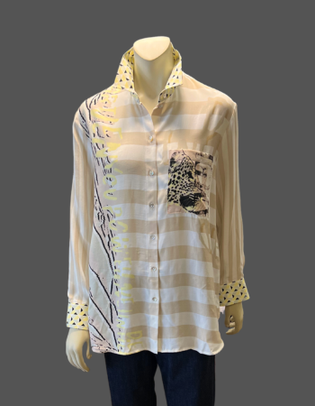 JUST WHITE  Yellow Abstract Blouse