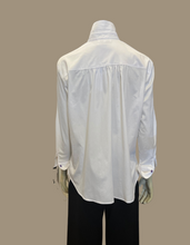 Load image into Gallery viewer, JUST WHITE   Purple Plackett/White Blouse

