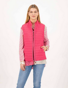 SE - JUST WHITE Quilted Pink Vest