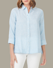 Load image into Gallery viewer, FOXCROFT Harley Stripes Linen Button-up Shirt
