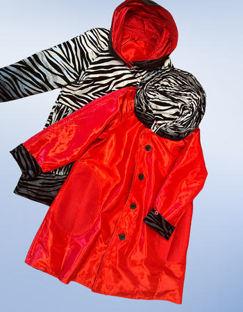 UBU  Reversible Red Zebra Raincoat