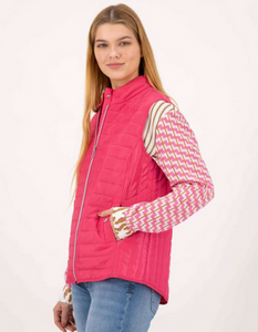 SE - JUST WHITE Quilted Pink Vest