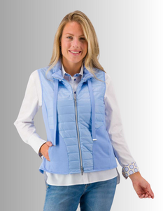 SE - JUST WHITE  Quilted Vest with Rhinestones