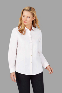 FOXCROFT DIANNA Non-Iron Pinpoint Shirt with Darts