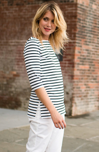 SAINT JAMES PHARE Boat Neck Striped Tunic with UV Fabric